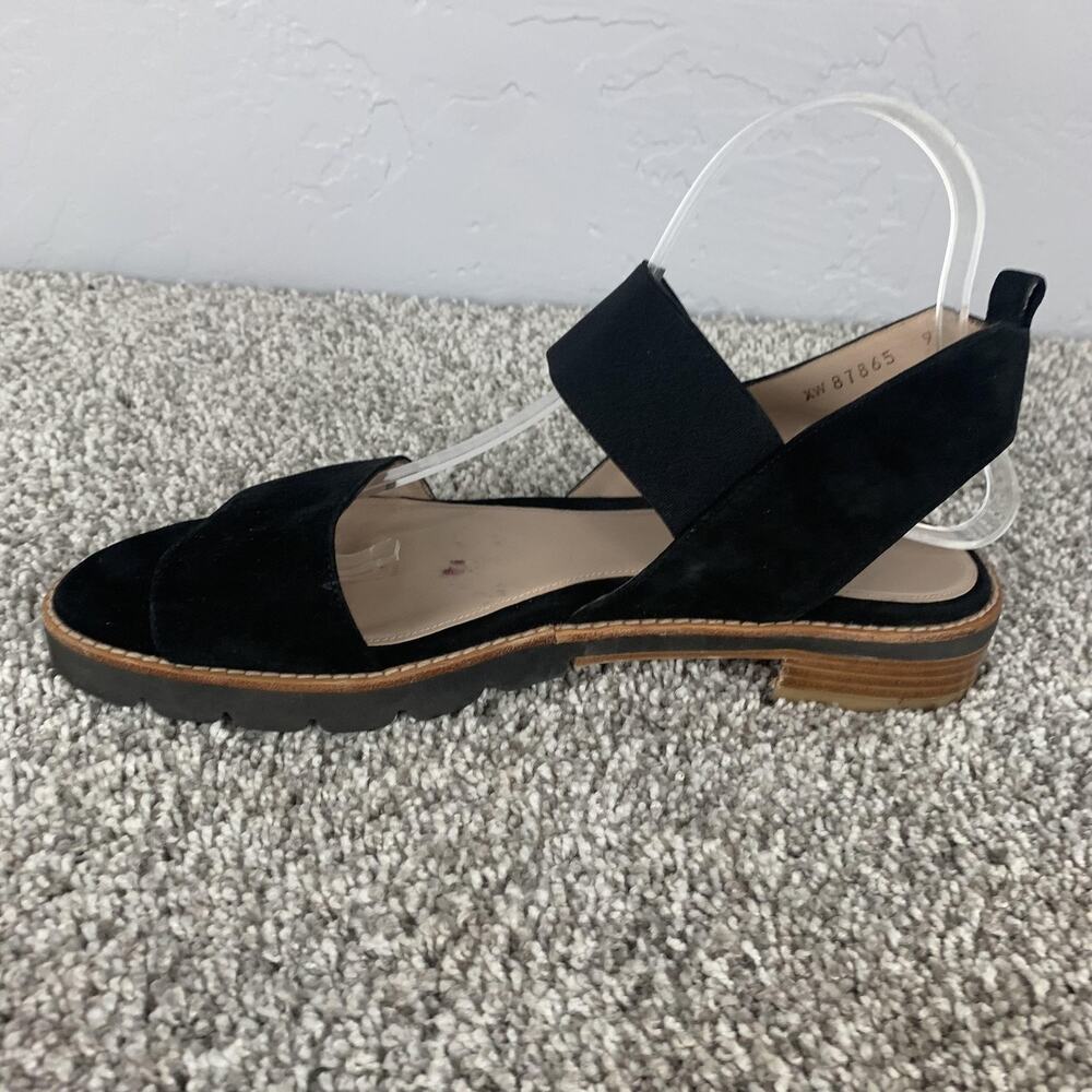 Stuart Weitzman Sandals Womens Size 8.5 Black Suede Topical Strappy Slingback - Picture 4 of 8